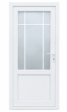 White PVC Door with Decorative Glass