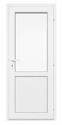 White PVC Door with Glass and Lower Panel