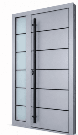 Modern Aluminum Door with Side Glass – Anthracite Color