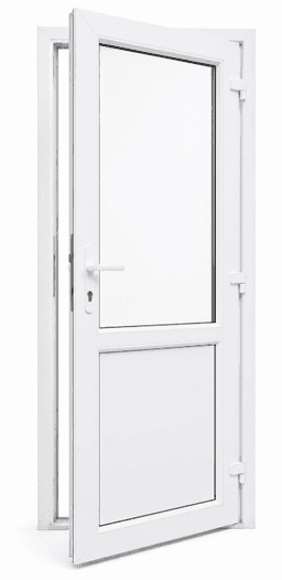 White PVC Door with Glass and Lower Panel
