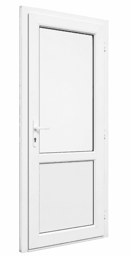 White PVC Door with Glass and Lower Panel