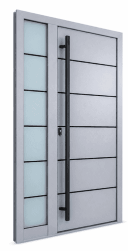 Modern Aluminum Door with Side Glass – Anthracite Color