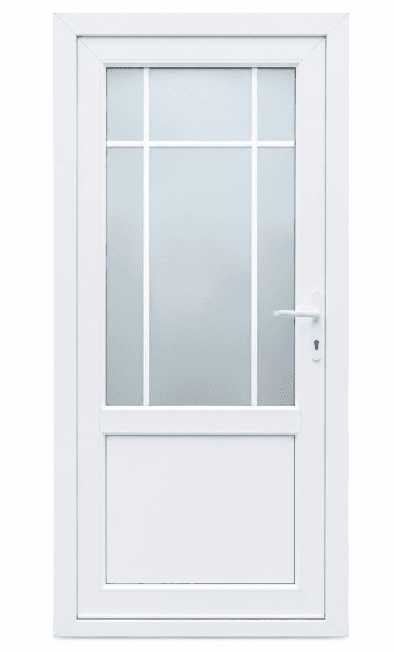 White PVC Door with Decorative Glass