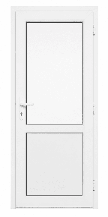 White PVC Door with Glass and Lower Panel